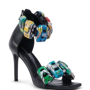 AZALEA WANG " PIT-STOP DIVA" Racecar Stilleto Heels In Black